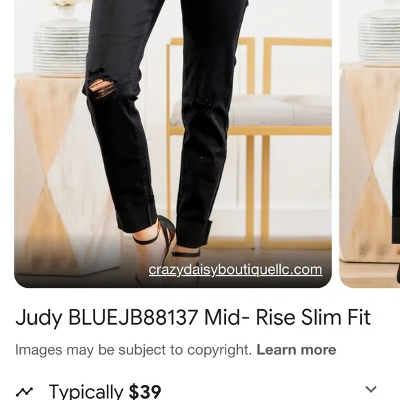 Judy Blue Size 15/32 Black Distressed High Rise Slim Fit NWT - Picture 6 of 12